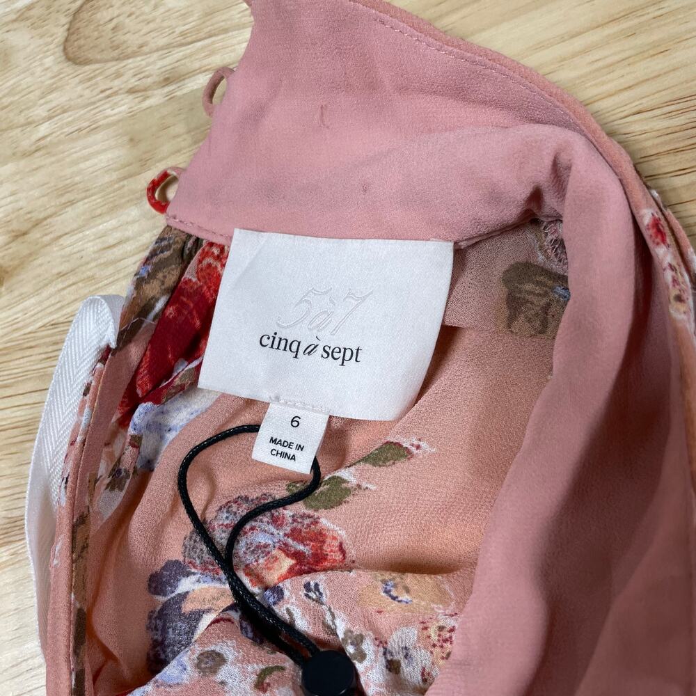 Cinq á Sept NWOT Jamie Floral Georgette Maxi Dress Size 6 Tiered Ruffle Chiffon - Picture 6 of 13